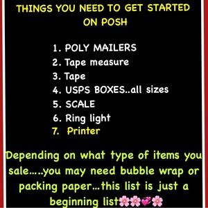 THINGS YOU NEED TO GET STARTED ON POSH 101